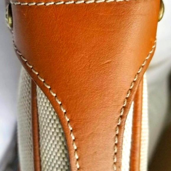 Burberry RARE Horse Bit Cream Canvas & Leather Top Handle Vintage Shoulder Bag - Picture 5 of 14